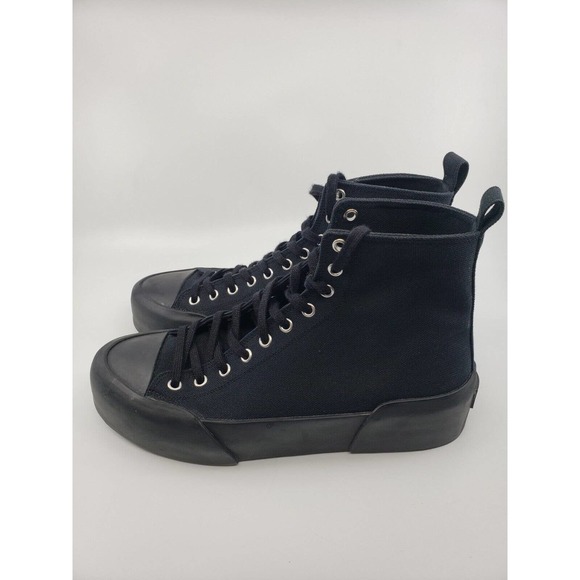 MEN\'S JIL SANDERS Cotton Canvas High-Top Sneakers SZ 39 US 6 RUBBER ITALY $750 main image 4